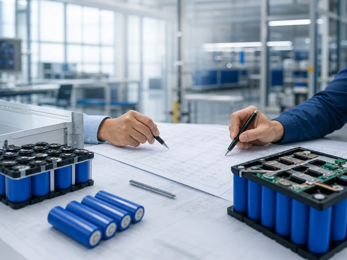 OEM lithium battery pack design and production process flowchart showcasing engineering steps