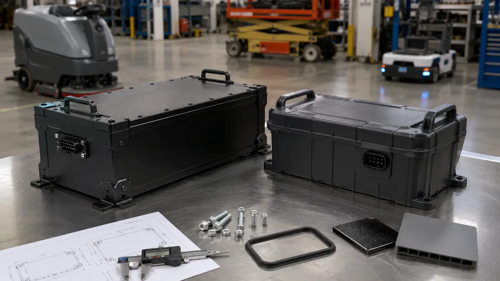 Steel case and plastic case lithium battery packs compared for industrial equipment applications